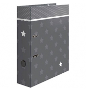 Motivordner Stars Stars grau mit Bordüre 7189, A4 70mm breit