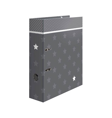 Motivordner Stars Stars grau mit Bordüre 7189, A4 70mm breit