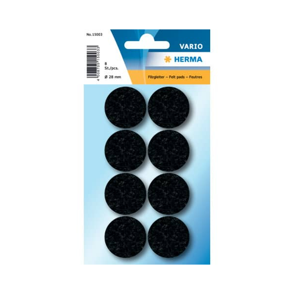 4008705150033 - 15003 Filzgleiter D28mm schwarz 4008705150033 15003 8 Stück