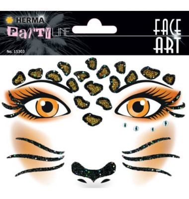 15303 Sticker Face Art Leopard