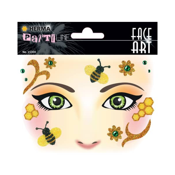 5 Stück Herma 15304 Sticker Face Art Honey Bee 4008705153041 Herma