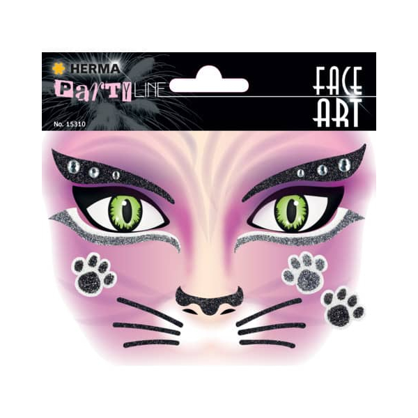 5 Stück Herma 15310 Sticker Face Art Pink Cat 4008705153102 Herma