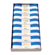 Zierband 147125871525, 25mm x 2,5m, weiß/blau