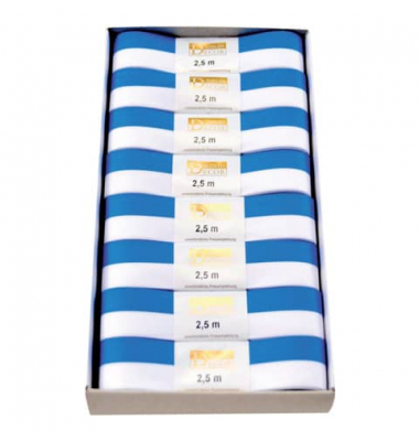 Zierband 147125871525, 25mm x 2,5m, weiß/blau