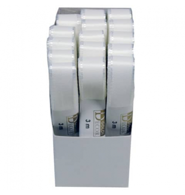 Taftband 1445015011503, ohne, 15mm x 3m, wei&szlig;