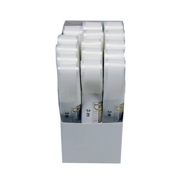 15 Stück GOLDINA Taftband 1445015011503, 15mm x 3m, weiß 4008953018413 GOLDINA 3 Meter