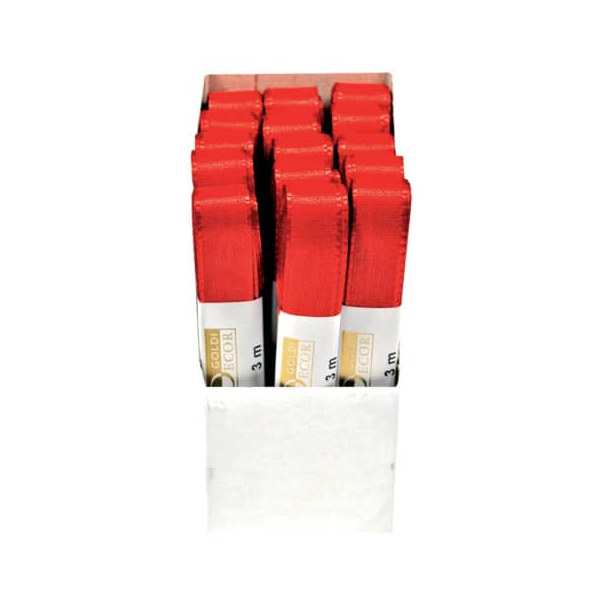 15 Stück GOLDINA Taftband 1445015201503, 15mm x 3m, rot 4008953018482 GOLDINA 3 Meter