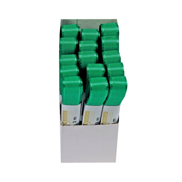 15 Stück GOLDINA Taftband 1445015501503, 15mm x 3m, grün 4008953018635 GOLDINA 3 Meter