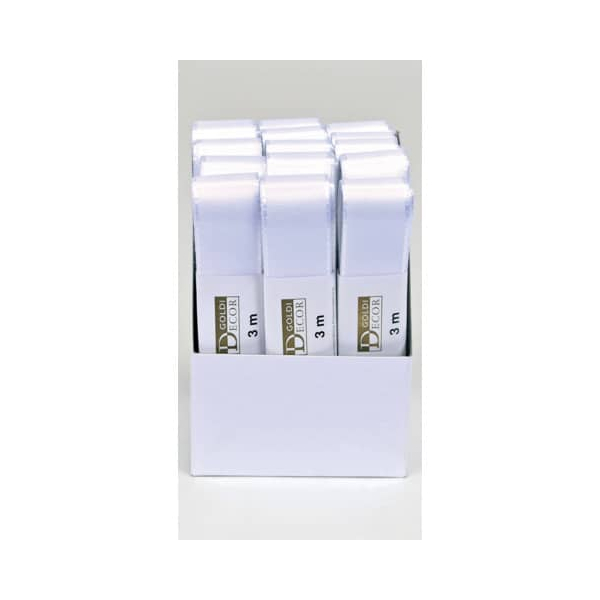 15 Stück GOLDINA Taftband 1445025011503, 25mm x 3m, weiß 4008953018758 GOLDINA 3 Meter
