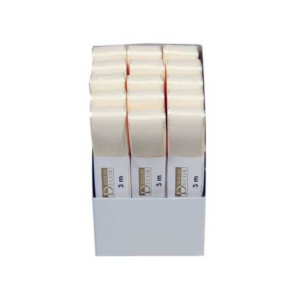 15 Stück GOLDINA Taftband 14450250211503, 25mm x 3m, creme 4008953018819 GOLDINA 3 Meter
