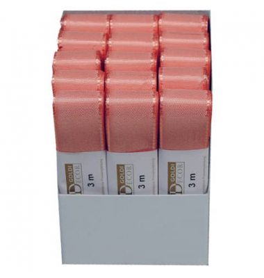 Taftband 1445025421503, ohne, 25mm x 3m, lachs