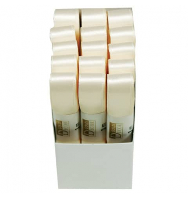 Doppelsatinband 1172015021503, 15mm x 3m, creme