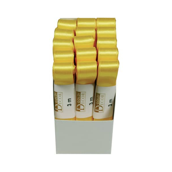 15 Stück GOLDINA Doppelsatinband 1172015101503, Satin, 15mm x 3m, gelb 4008953230396 GOLDINA 3 Meter