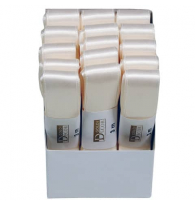 Doppelsatinband 1172025021503, 25mm x 3m, creme Doppelsatinband 1172025021503, 25mm x 3m, creme