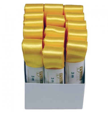 Doppelsatinband 1172025101503, 25mm x 3m, gelb