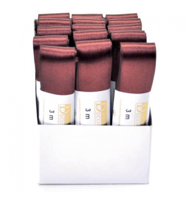 Doppelsatinband 1172025701503, 25mm x 3m, braun