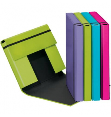 Heftbox Trend 21308-00, A4 farbig sortiert, 4cm F&uuml;llh&ouml;he, Karton laminiert