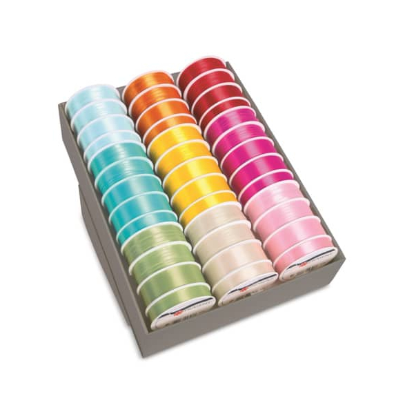 39 Stück Präsent Zierband 1236-099, Satin Uni, 6,11,15,25mm x 9 Farben sortiert 4009236064837 Head