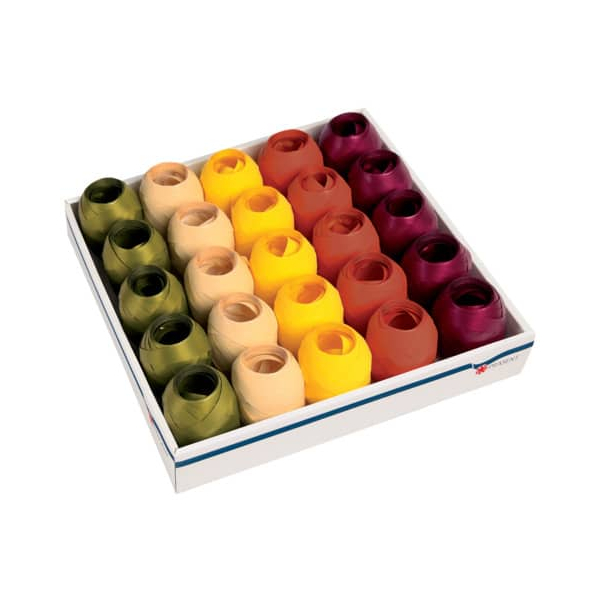25 Stück Präsent Eiknäuel 353-301, Opak, 5mm x 20m, gelb/creme/braun/grün/bordo sortiert 4009236075024 Head 20 Meter