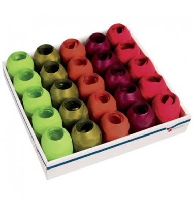 Eikn&auml;uel Sortiment 3  353-302, ohne, 10mm x 20m, hell-gr&uuml;n/gr&uuml;n/braun/rot/bordo sortiert