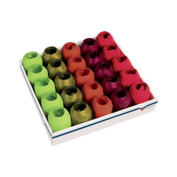 25 Stück Präsent Eiknäuel 353-302, Opak, 10mm x 20m, hell-grün/grün/braun/rot/bordo sortiert 4009236075031 Head 20 Meter