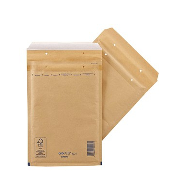 Luftpolstertaschen 14/D Classic 4/D, 2FVAF000064, innen 200x275mm, haftklebend + Lochung für Klammer, braun