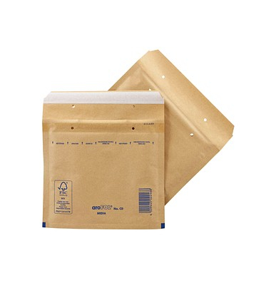 Luftpolstertaschen Media CD CD, 2FVAF000073, innen 200x175mm, braun