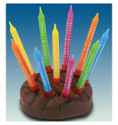 Geburtstagskerze 550333 farbig sortiert 5x6,3cm (BxH) 