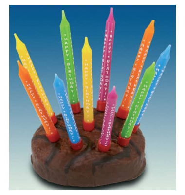 Geburtstagskerze 550333 Aufschrift Happy Birthday farbig sortiert 5x6,3cm 
