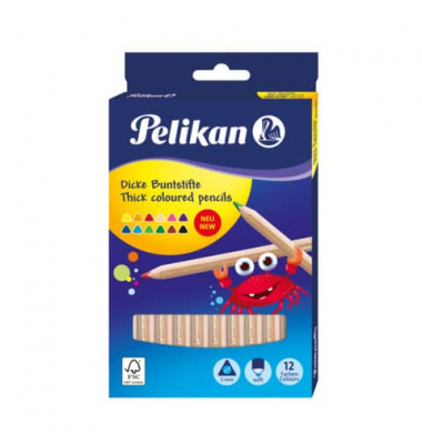 Farbstifte-Set dicke Buntstifte, 700047, farbig sortiert, dreikant, ergonomisch, Packung