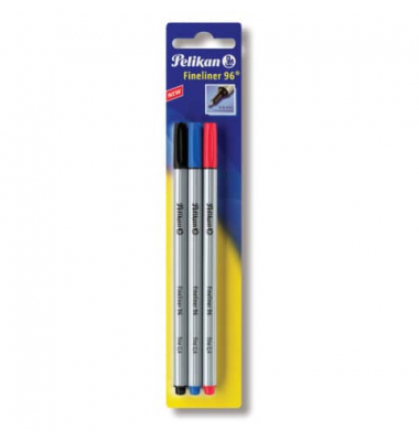 PELIKAN 940627  96/3/b  0.4mm Feinliner Bk 3St sortiert