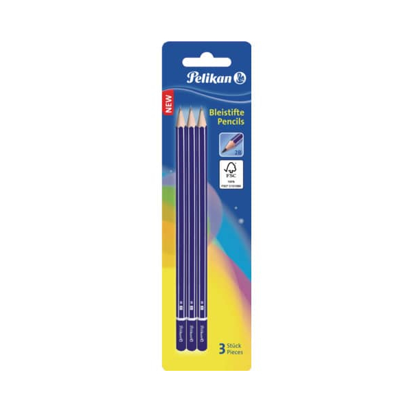 10 Stück Pelikan Bleistift-Set GP2B/3, 978783, Härte 2B, blau 4012700978783 Pelikan 3 Stück