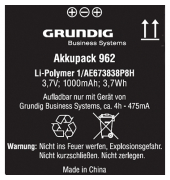 Digta-Akku 962, 3,7 Volt