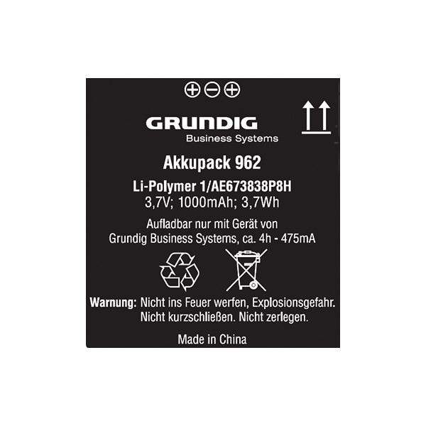 4013835531171 - - Akku 962 Li-Polymer 1000 mAh 962 Li-Polymer 1000 mAh