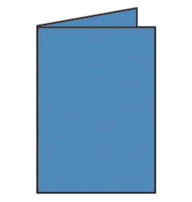 Blanko-Grußkarten Faltkarte 16401996 DIN B6  Hoch doppelt 120mm x 169mm (BxH) 240g stahlblau