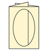 16403208 Oval 120x169mm Passepartoutkarte B6 chamois
