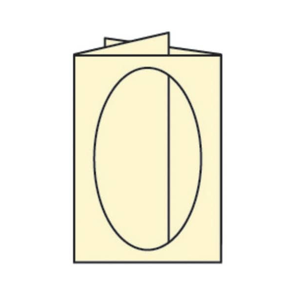 25 Stück Rössler 16403208 Oval 120x169mm Passepartoutkarte B6 chamois 4014969284117 Rössler