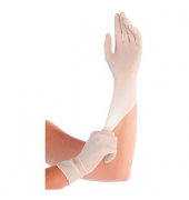 Einweghandschuhe Hygostar Elastic, Synthetik, lebensmittelecht, weiß, Größe 8 / M,