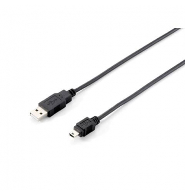 Equip USB Kabel 2.0 A -  mini B St/St 1.80m schwarz Polybeutel
