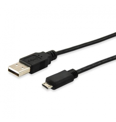Equip USB Kabel 2.0 A -  Micro B St/St 1.00m schwarz Polybeutel