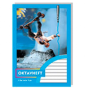 Oktavheft 2406, Lineatur 51 / liniert / keine, A6, 70g, blau, 32 Blatt / 64 Seiten