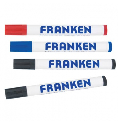 Boardmarker-Set Z1903, Etui, rot, blau, schwarz 2x, 2-6mm Rundspitze