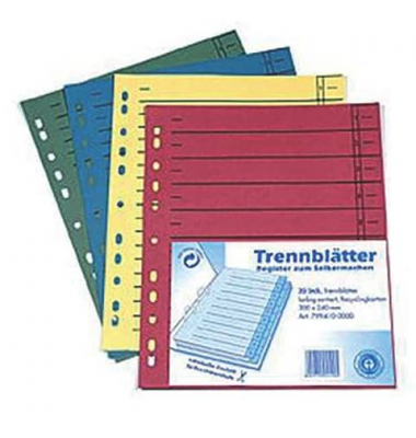 Trennblätter 9519908420 A4 farbig sortiert 230g 