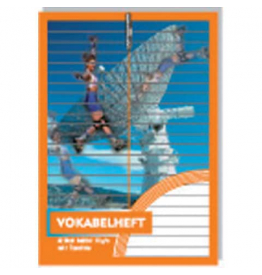 Vokabelheft 2408, Lineatur 53 / liniert / 2 Spalten, A6, 70g, orange, 32 Blatt / 64 Seiten