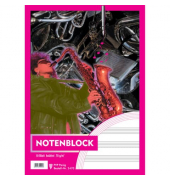 Notenheft 2470, Lineatur 14 / Notenlinien / keine, A4, 70g, rosa, 10 Blatt / 20 Seiten