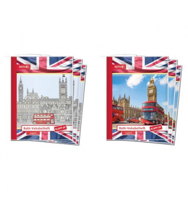 Vokabelheft 88791 / liniert / keine, A5, 60g, Motive sortiert, 32 Blatt / 64 Seiten