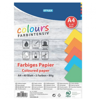 Kopierpapier Toppoint Colours 40818 farbig sortiert intensiv A4 80g 