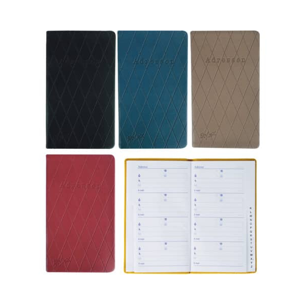 12 Stück Stylex 46606 8x15cm Farb. Sort. Uni Adressbuch Papierbezug 4044186466065 Stylex