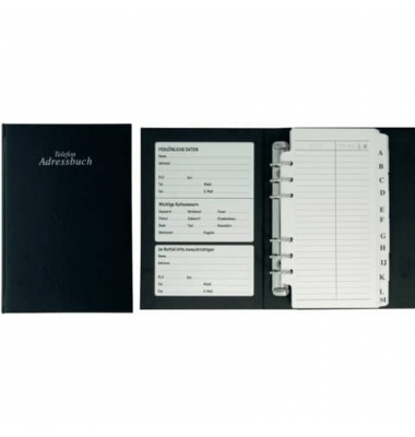 TOPPOINT 46625  18x22cm Adress-Telefonbuch A-Z schwarz