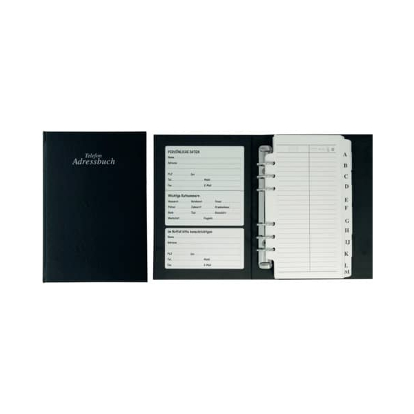 Stylex 46625  18x22cm Adress-Telefonbuch A-Z schwarz 4044186466256 Toppoint